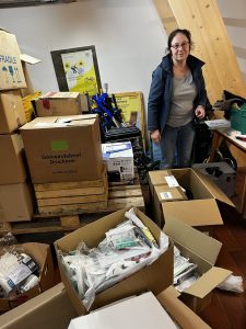 Wir sammeln in unserer Garage