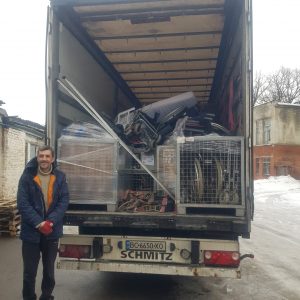 Oleh bei der Ankunft in der Ukraine