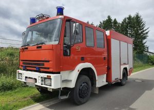 Ankunft des Löschfahrzeugs