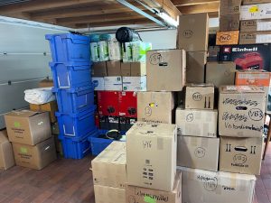 Die Hilfsgüter sind bereit zur Abholung